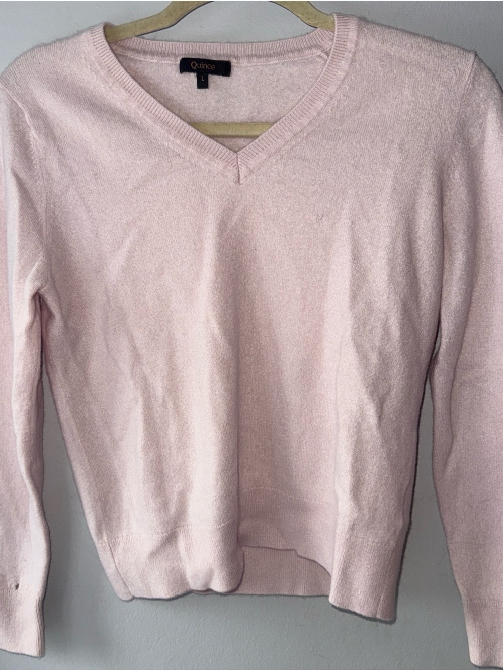 Quince Soft Cream V-Neck Sweater